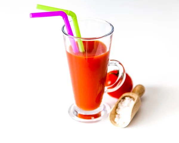 Tomato Juice Transparent Glass Glass — Stock Photo, Image