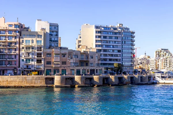 San Giljan Malta Januar 2019 Blick Auf Die Malerische Bucht — Stockfoto