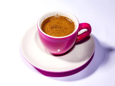Espresso kahve parlak pembe seramik Kupası