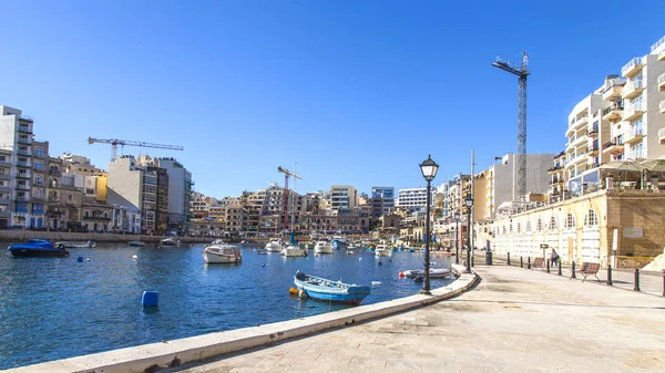 San Giljan Malte Janvier 2019 Promenades Bateaux Pêche Dans Baie — Photo