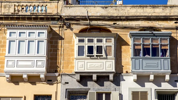 Сан Гилжан Мальта Января 2019 Года Фрагмент Фасада Традиционного Дома — стоковое фото