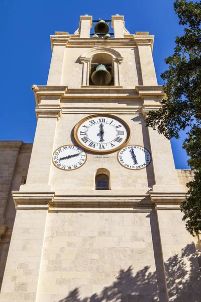 Valletta Malta Ledna 2019 Katedrála Svatého Terezanedelska Starověké Zvonice Architektonický — Stock fotografie