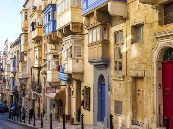 Valletta Malta Den Januari 2019 Den Vackra Gatan Upprepar Lokala — Stockfoto