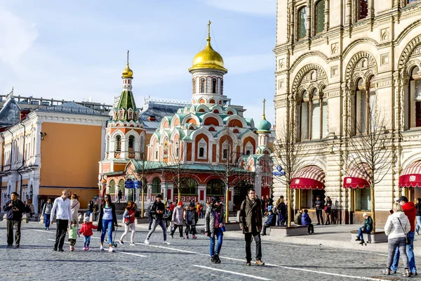 Moscú Rusia Abril 2019 Catedral Nuestra Señora Kazán Esquina Plaza —  Fotos de Stock