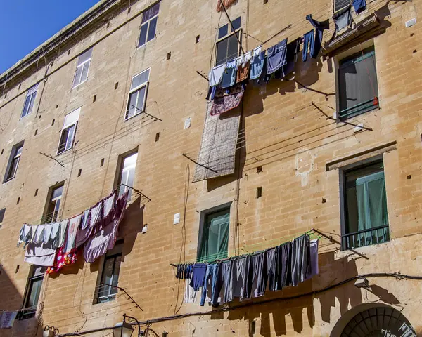 Valletta Malta Pada Januari 2019 Berbagai Balkon Indah Yang Menjadi — Stok Foto