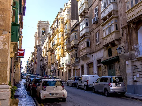 Valletta Malta Den Januari 2019 Utsikt Över Staden Bilar Parkerade — Stockfoto