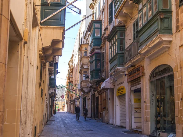 Valletta Malta Den Januari 2019 Den Vackra Gatan Upprepar Lokala — Stockfoto