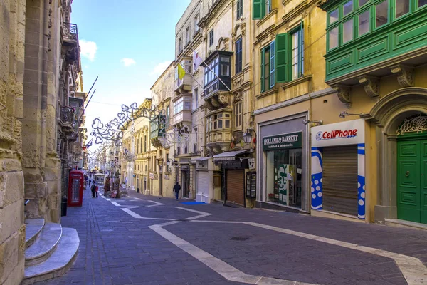 Valletta Malta January 2019 Beautiful Street Repeats Local Landscape Old — Stock Photo, Image