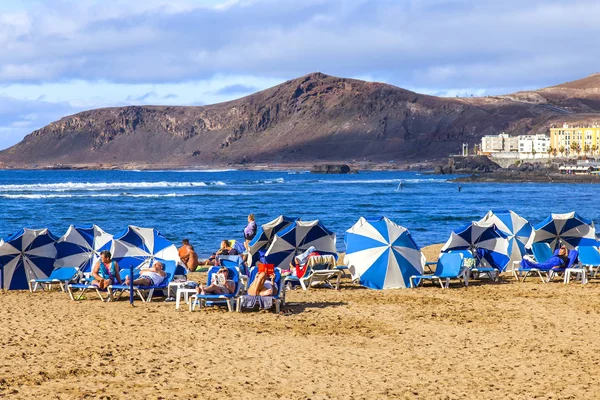 Las Palmas Gran Canaria España Enero 2018 Sol Invierno Ilumina — Foto de Stock