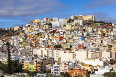 Las-Palmas Gran Canaria, Ispanya, 8 Ocak 2018. Katedralin anket platformundan şehrin merkezi kısmının bir görünümü