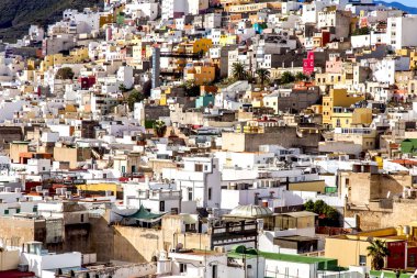 Las-Palmas Gran Canaria, Ispanya, 8 Ocak 2018. Katedralin anket platformundan şehrin merkezi kısmının bir görünümü