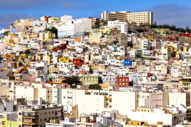 Las-Palmas Gran Canaria, Ispanya, 8 Ocak 2018. Katedralin anket platformundan şehrin merkezi kısmının bir görünümü