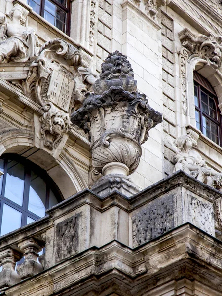 Múnich Alemania Agosto 2018 Fragmento Una Fachada Del Edificio Típico — Foto de Stock