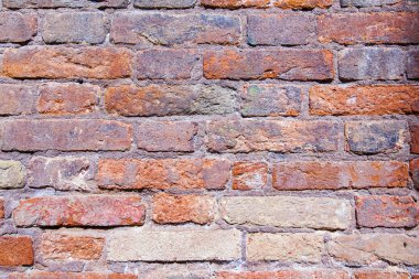 Antik duvar. Eski kırmızı tuğla döşeme