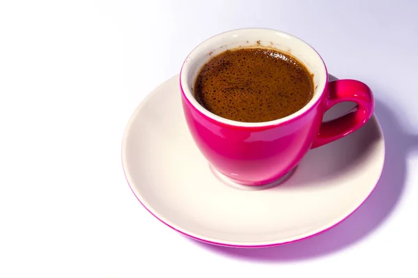 Pembe Kahve Fincanı Tabağı — Stok fotoğraf