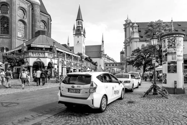Monachium Niemcy Sierpnia 2018 Typowy Widok Miejski Ulica Alstadt Stare — Zdjęcie stockowe