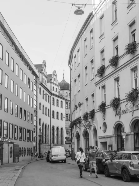 Münih Almanya Ağustos 2018 Tipik Şehir Mimarisi Alstadt Sokak Eski — Stok fotoğraf
