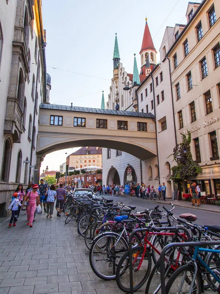 Monachium Niemcy Sierpnia 2018 Typowa Architektura Miasta Ulica Alstadt Stare — Zdjęcie stockowe