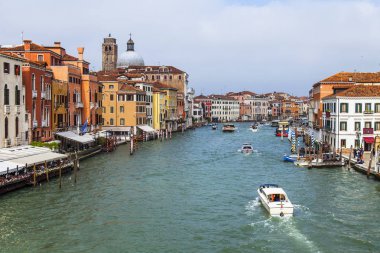 Venedik, İtalya, 25 Nisan 2019 tarihinde. Canal Grande manzarası. 