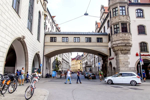 Monachium Niemcy Sierpnia 2018 Typowa Architektura Bawarskiej Stolicy Wokół Historycznego — Zdjęcie stockowe