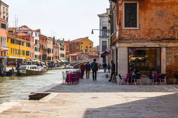 Venetië Italië April 2019 Grachten Dijk Een Van Historische Districten — Stockfoto