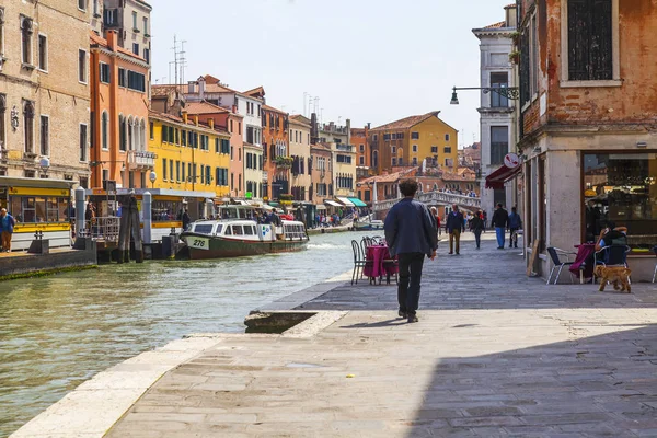 Venetië Italië April 2019 Grachten Dijk Een Van Historische Districten — Stockfoto