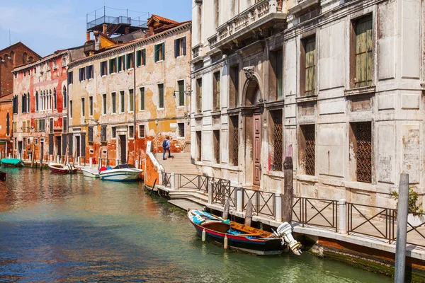 Venice Italy April 2019 Picturesque Narrow Channel Typical Venice Old Stock Image