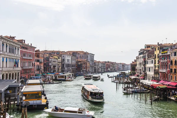 Venecia Italia Abril 2019 Vista Del Canal Grande Varios Barcos — Foto de Stock