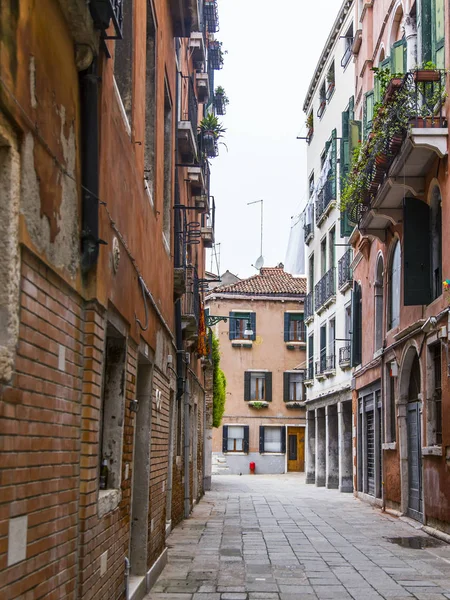 Venecia Italia Abril 2019 Pintoresca Calle Estrecha Típica Venecia Complejo —  Fotos de Stock