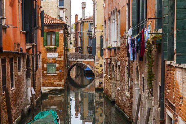 Venecia Italia Abril 2019 Paisaje Típico Veneciano Canal Calle Edificios — Foto de Stock