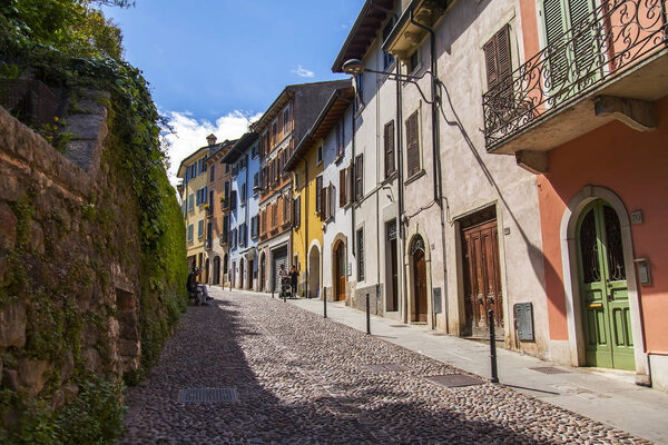 Desenzano del Garda, Italy, on April 27, 2019. Urban view. A traditional architectural complex of the city street in northern Italy