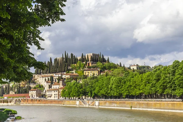 Verona Italy April 2019 Ancient Castle Castel San Pietro Hill — Stock Photo, Image