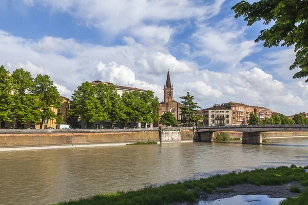 Verona Italia Abril 2019 Vistas Panorámicas Panorámicas Del Río Adigio — Foto de Stock