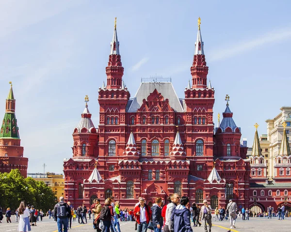 2019年5月16日 ロシア モスクワ 赤の広場の国立歴史博物館の建物 — ストック写真
