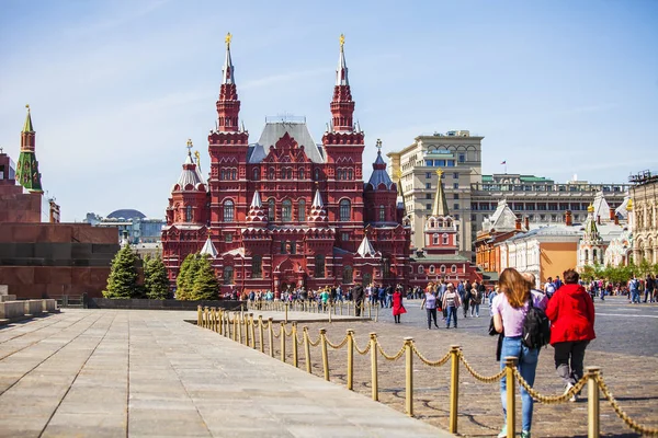 2019年5月16日 ロシア モスクワ 赤の広場の国立歴史博物館の建物 — ストック写真