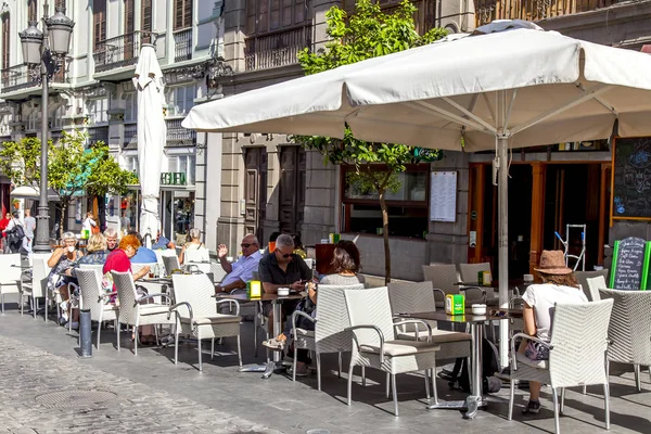 Las Palmas Gran Canaria Espanha Janeiro 2018 Café Pitoresco Bela — Fotografia de Stock