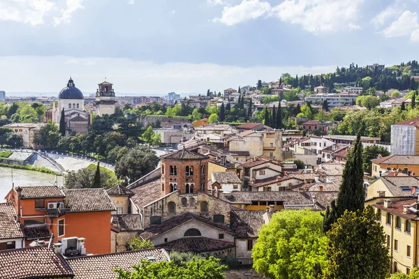 Verona Italy April 2019 Aerial View City Its Vicinity Viewpoint — Stock Photo, Image