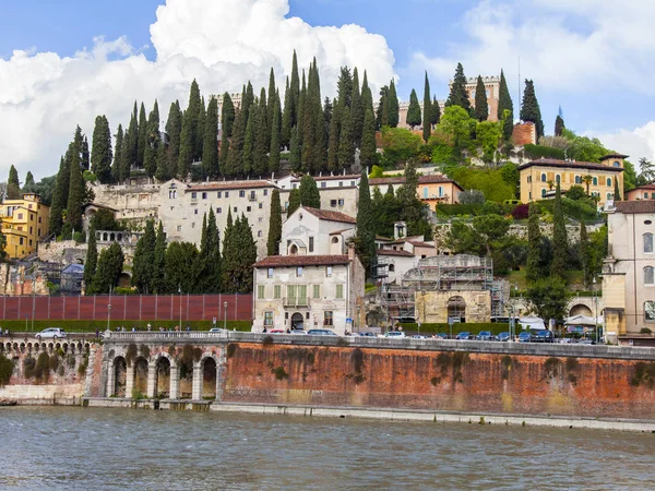 Verona Italy April 2019 Ancient Castle Castel San Pietro Hill — Stock Photo, Image