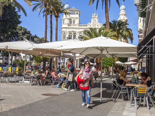 Las Palmas Gran Canaria Spanien Den Januari 2018 Människor Äter — Stockfoto