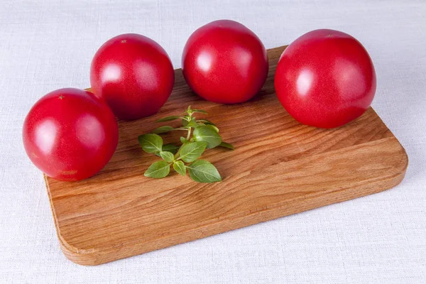 Los Ingredientes Para Cocción Salta Los Tomates Frescos Albahaca —  Fotos de Stock