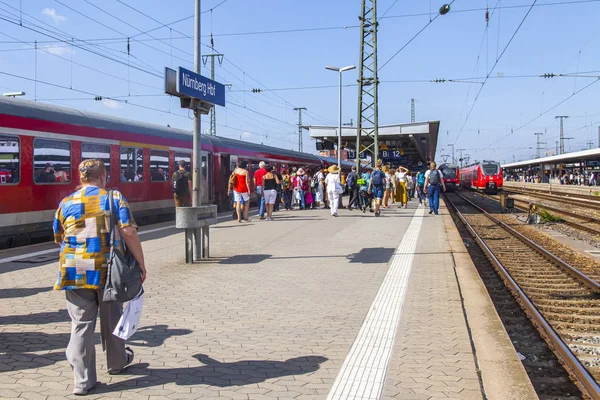 Nuremberg Alemania Agosto 2018 Moderno Tren Alta Velocidad Cerca Estación —  Fotos de Stock