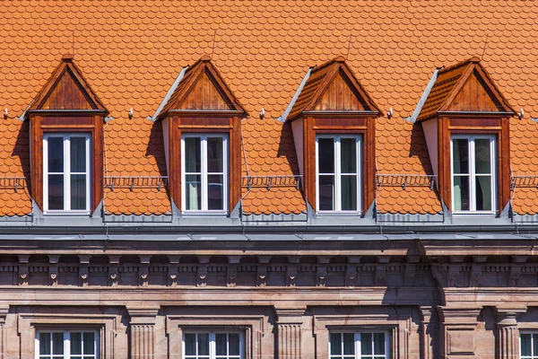 Nuremberg Alemanha Agosto 2018 Fragmento Complexo Arquitetônico Típico Cidade Velha — Fotografia de Stock