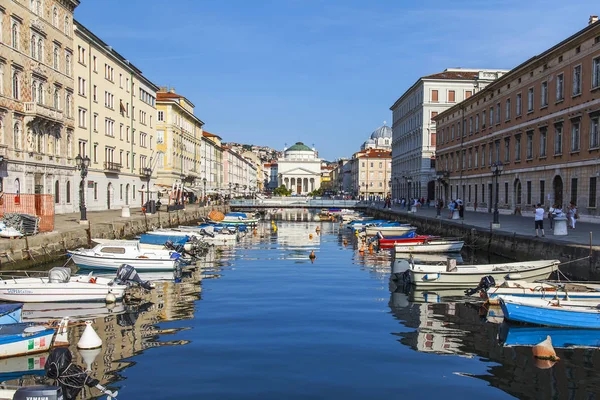 Trieste Italy August 2019 Scenic Panoramic View Canal Grande Architectural — Stock Photo, Image