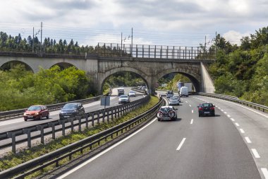 Ljubljana, Slovenya, 5 Ağustos 2019 tarihinde. Akdeniz kıyılarına giden karayolu