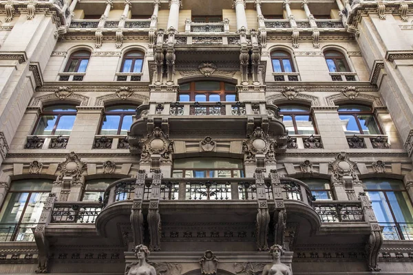 Trieste Italy August 2019 Fragment Facade Typical Building Historical Part — Stock Photo, Image