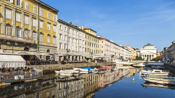 Trieste Italie Août 2019 Vue Panoramique Panoramique Canal Grande Complexe — Photo