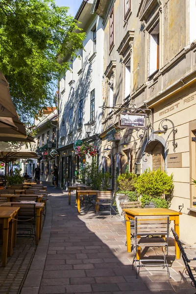 Liubliana Eslovênia Agosto 2019 Café Rua Acolhedor Uma Parte Histórica — Fotografia de Stock