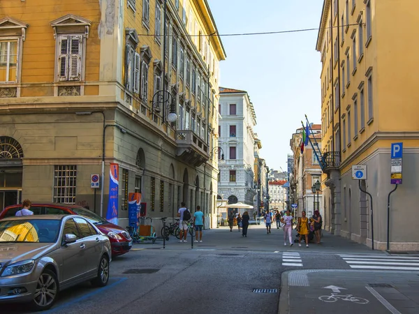 Trieste Itália Agosto 2019 Bela Rua Pitoresca Parte Histórica Cidade — Fotografia de Stock