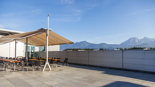 Ljubljana Slovenia August 2019 Ljubljana International Airport Observation Area Roof — Stock Photo, Image