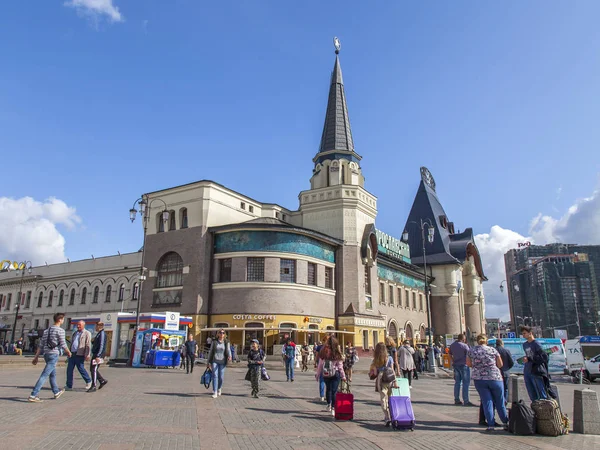 Moscou Rússia Agosto 2019 Komsomolskaya Square Dos Principais Centros Transporte — Fotografia de Stock